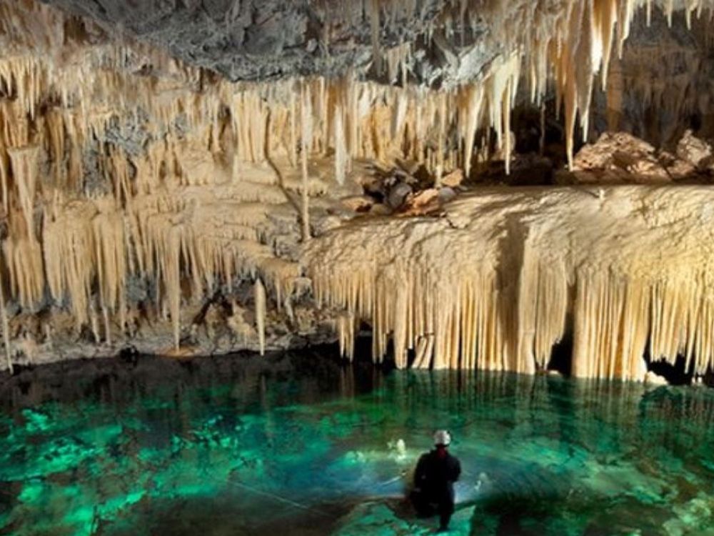 The lake Cave of Diros
